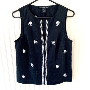 Vivienne Tam Sleeveless Embroidered Blouse